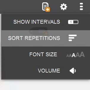 Sort repetitions button