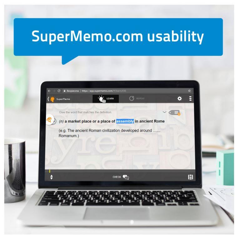 open laptop with a card in SuperMemo
