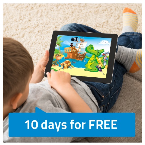 kid with a tablet