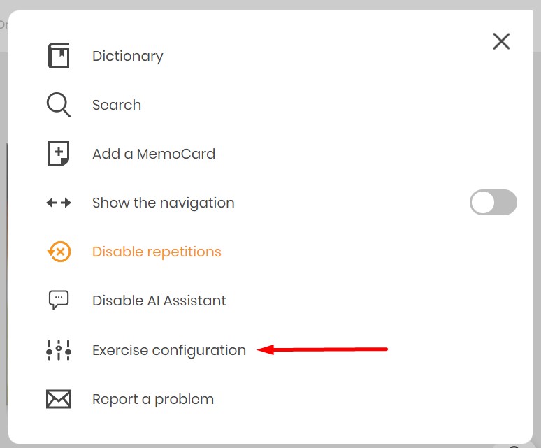 excercise configuration in extreme course