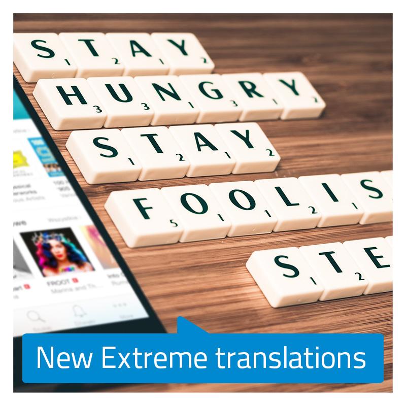 New translations in basic Extreme courses
