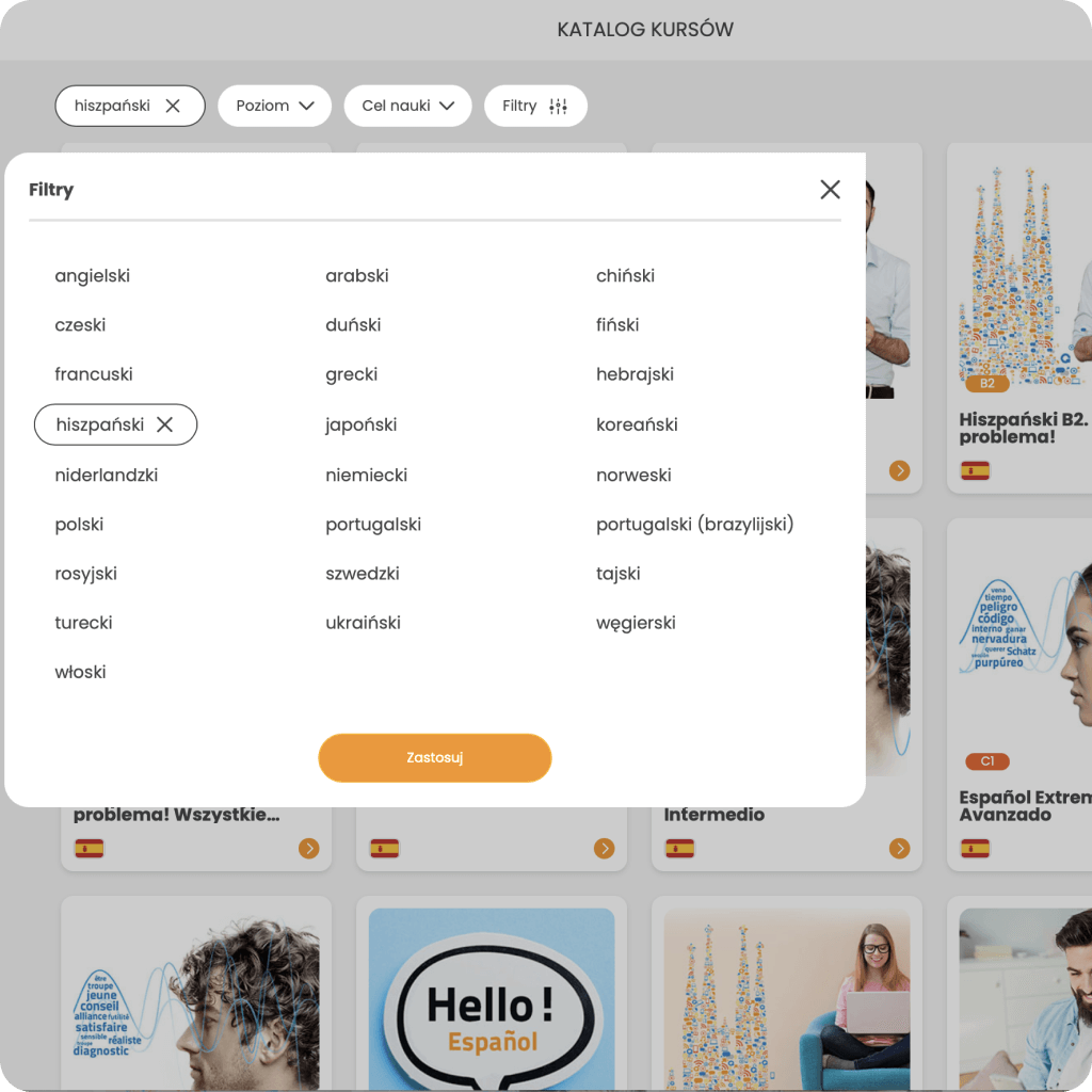 Katalog kursów językowych - hiszpański dla firm z SuperMemo