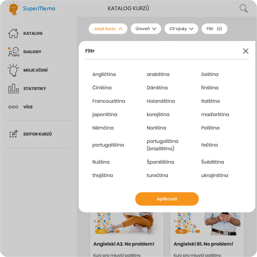 SuperMemo jazykové kurzy